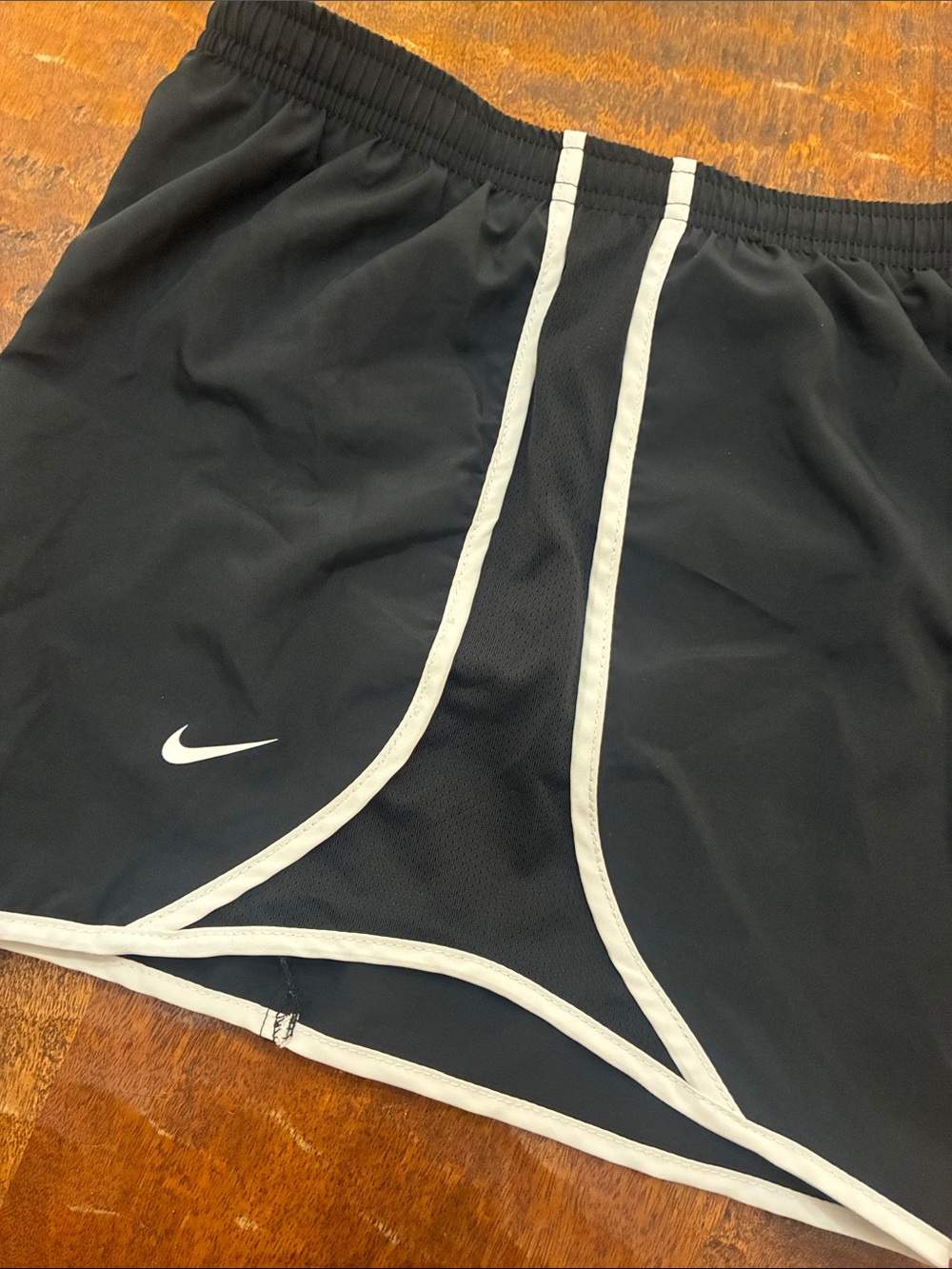 Nike Black Athletic Shorts with White Trim - Picture 3 of 3
